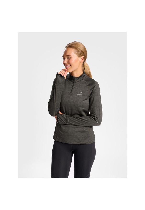 NewLine - Bluza damska z zamkiem 1/2 Newline Pace. Kolor: szary, brązowy, wielokolorowy