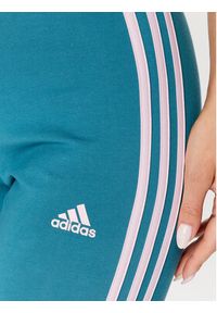 Adidas - adidas Legginsy Essentials 3-Stripes High-Waisted Single Jersey Leggings IL3378 Turkusowy. Kolor: turkusowy. Materiał: jersey, bawełna