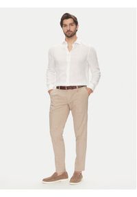 Marc O'Polo Koszula 524 7428 42460 Biały Shaped Fit. Typ kołnierza: polo. Kolor: biały. Materiał: len #3