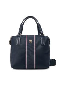 TOMMY HILFIGER - Tommy Hilfiger Torebka Poppy Small Tote Corp AW0AW17204 Granatowy. Kolor: niebieski