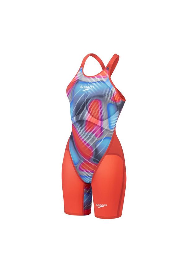 Strój kąpielowy startowy damski Speedo Lzr Valor 2.0 Openback. Kolor: niebieski, czerwony, wielokolorowy