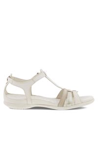 ecco - ECCO Sandały Flash T-Strap Sandal 24087360729 Beżowy. Kolor: beżowy. Materiał: skóra