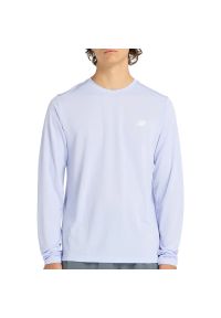 Koszulka męska New Balance MT51802DYK - niebieska. Kolor: niebieski. Materiał: materiał, poliester. Długość rękawa: długi rękaw. Sport: fitness #1