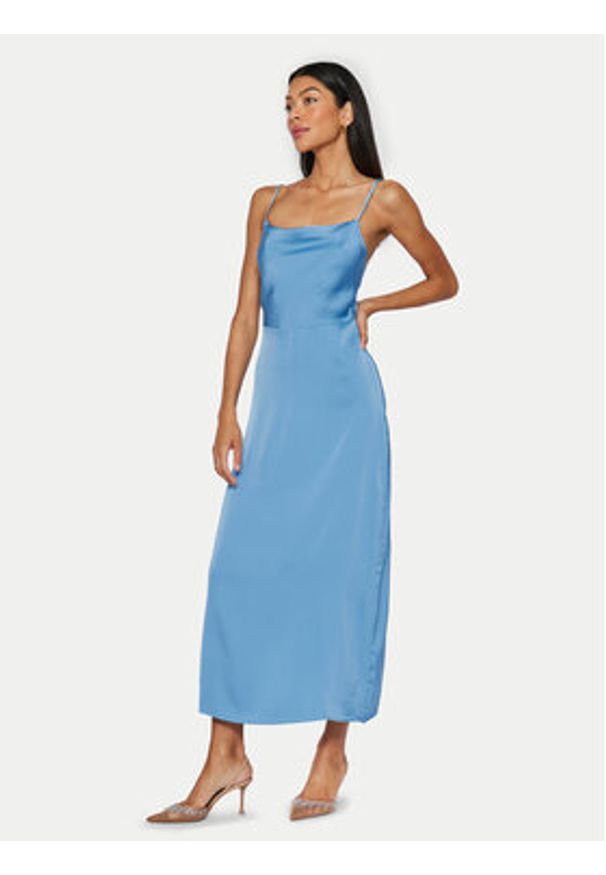 Vila Sukienka koktajlowa Ravenna 14085601 Niebieski Regular Fit. Kolor: niebieski. Materiał: syntetyk. Styl: wizytowy