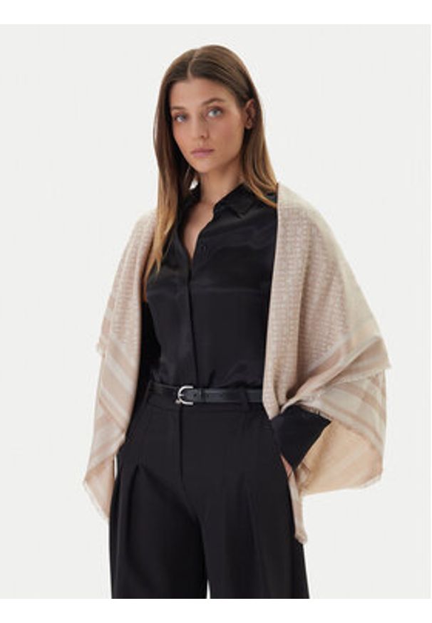 TOMMY HILFIGER - Tommy Hilfiger Chusta Monogram AW0AW17493 Beżowy. Kolor: beżowy. Materiał: wiskoza