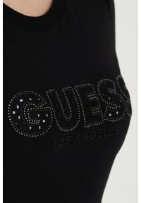 Guess - GUESS Czarny t-shirt Sangallo Tee. Kolor: czarny #6