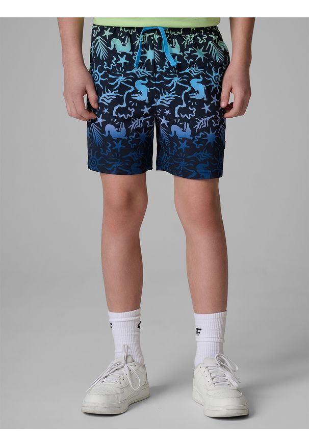 4f - 4F Spodenki plażowe boardshorty chłopięce - multikolor 122/128 (6-8 lat). Kolor: wielokolorowy. Materiał: materiał