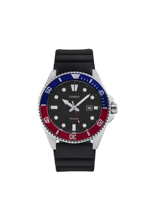 Casio Zegarek Duro Diver MDV-107-1A3VEF Czarny. Kolor: czarny. Materiał: syntetyk