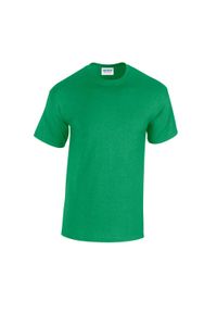 GILDAN - Ciężka Bawełniana Koszulka Unisex Dla Dorosłych. Kolor: zielony. Materiał: bawełna