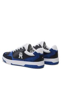 TOMMY HILFIGER - Tommy Hilfiger Sneakersy Th Basket Street Mix FM0FM04695 Granatowy. Kolor: niebieski. Materiał: skóra #4