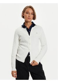 GANT - Gant Kardigan 4800103 Biały Slim Fit. Kolor: biały. Materiał: bawełna #1