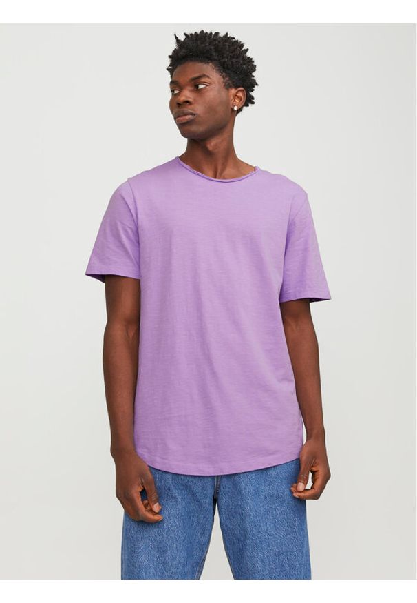 Jack & Jones - Jack&Jones T-Shirt Basher 12182498 Fioletowy Regular Fit. Kolor: fioletowy. Materiał: bawełna