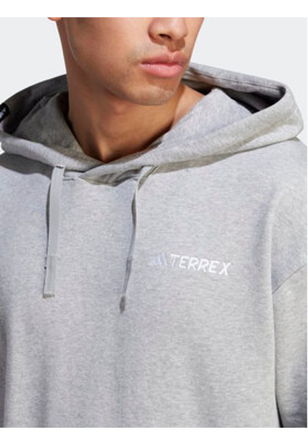 Adidas - adidas Bluza Terrex Logo IB6564 Szary Regular Fit. Kolor: szary. Materiał: bawełna