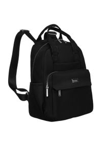 Elegancki plecak damski miejski w czarnym kolorze Peterson PTN CPY-03. Kolor: czarny. Materiał: materiał, nylon. Styl: elegancki #1