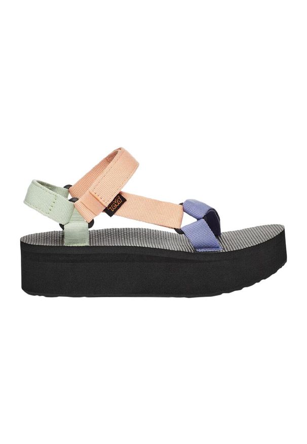 Buty do chodzenia damskie Teva Flatform Universal. Zapięcie: rzepy. Kolor: fioletowy, pomarańczowy, wielokolorowy, żółty. Materiał: guma, syntetyk, tkanina, materiał. Sezon: lato. Sport: turystyka piesza
