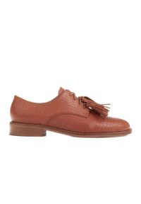 Marco Shoes Półbuty sznurowane z frędzlami brązowe. Kolor: brązowy #9