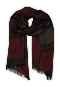 Lekki Szalik Wiosenno-Jesienny - Teer - Ciemna Kolorystyka. Okazja: na spacer. Kolor: wielokolorowy. Materiał: poliester. Wzór: prążki, paski. Sezon: wiosna, jesień. Styl: elegancki #1