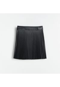 Reserved - Plisowana spódnica mini - Czarny. Kolor: czarny #1
