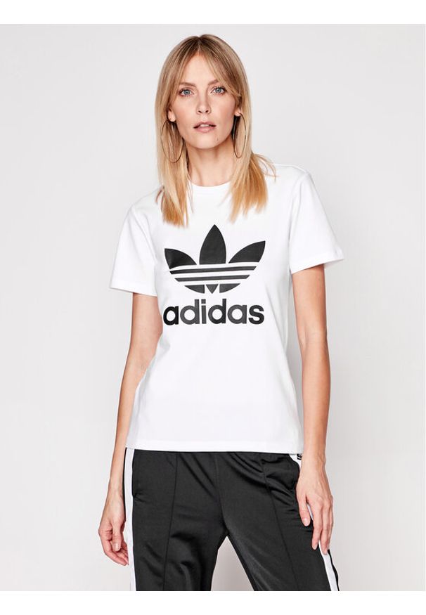 Adidas - adidas T-Shirt adicolor Classics Trefoil GN2899 Biały Regular Fit. Kolor: biały. Materiał: bawełna