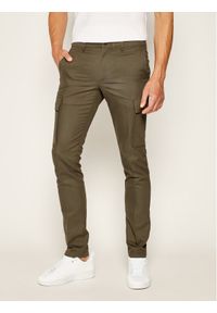 TOMMY HILFIGER - Tommy Hilfiger Spodnie materiałowe Bleecker MW0MW11785 Zielony Slim Fit. Kolor: zielony. Materiał: bawełna