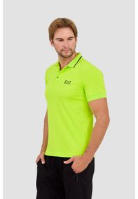 EA7 Emporio Armani - EA7 Zielona męska koszulka polo, Rozmiar XL. Typ kołnierza: polo. Kolor: zielony #5