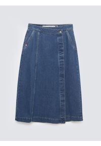 Big-Star - Spódnica damska midi jeansowa granatowa Roxana 567. Okazja: na co dzień. Kolor: niebieski. Materiał: jeans. Styl: casual, klasyczny #1