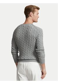 Polo Ralph Lauren Sweter 710775885013 Szary Regular Fit. Typ kołnierza: polo. Kolor: szary. Materiał: bawełna #5
