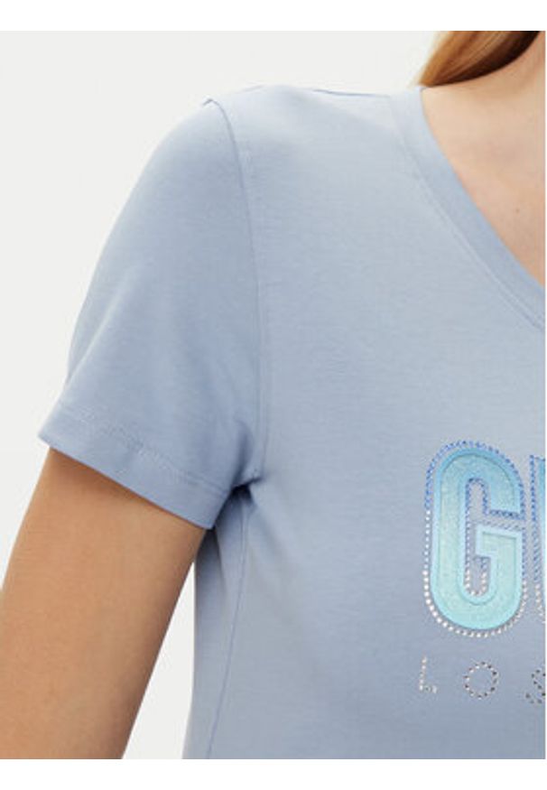 Guess T-Shirt W5GI14 J1314 Niebieski Regular Fit. Kolor: niebieski. Materiał: bawełna