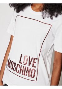 Love Moschino - LOVE MOSCHINO T-Shirt W4H0605M 3876 Biały Regular Fit. Kolor: biały. Materiał: bawełna #3