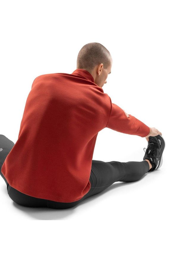 SIROKO - Męska bluza treningowa z suwakiem pod szyją Fitness Siroko Torch. Kolor: czerwony. Materiał: materiał. Długość: krótkie. Sport: fitness