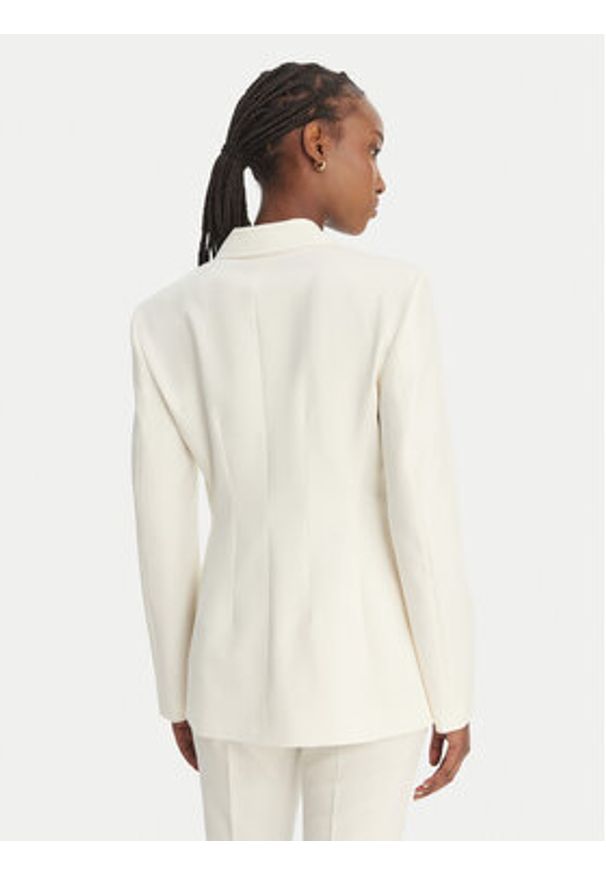 Hugo - HUGO Marynarka Asmalla 50561450 Écru Regular Fit. Kolor: kremowy. Materiał: syntetyk