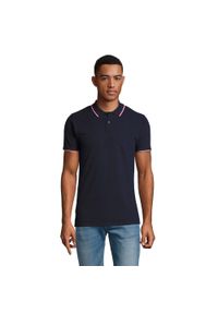 SOL'S - Męska Koszulka Polo Prestige. Typ kołnierza: polo. Kolor: niebieski
