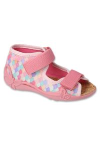 Befado obuwie dziecięce 343P003 różowe. Kolor: różowy. Materiał: tkanina, bawełna