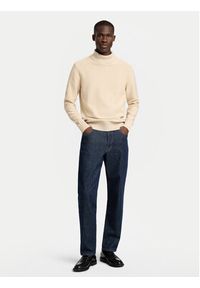 Selected Homme Golf 16086644 Beżowy Regular Fit. Typ kołnierza: golf. Kolor: beżowy. Materiał: bawełna #5