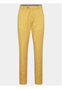 Bugatti Spodnie materiałowe 4890 36301 Żółty Slim Fit. Kolor: żółty. Materiał: materiał #3