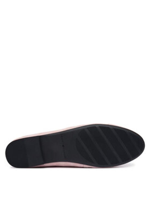 TOMMY HILFIGER - Tommy Hilfiger Baleriny Th Monogram Suede Ballerinas FW0FW09357 Różowy. Kolor: różowy. Materiał: skóra