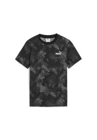Puma - Młodzieżowa koszulka Essentials Camo z nadrukiem na całej powierzchni PUMA Black. Kolor: czarny. Wzór: nadruk. Sport: joga i pilates