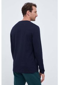 TOMMY HILFIGER - Tommy Hilfiger longsleeve bawełniany kolor granatowy z nadrukiem. Kolor: niebieski. Materiał: bawełna. Długość rękawa: długi rękaw. Długość: długie. Wzór: nadruk. Styl: klasyczny #4