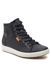 ecco - ECCO Sneakersy Soft 7 Ladies 43002301001 Czarny. Kolor: czarny. Materiał: skóra