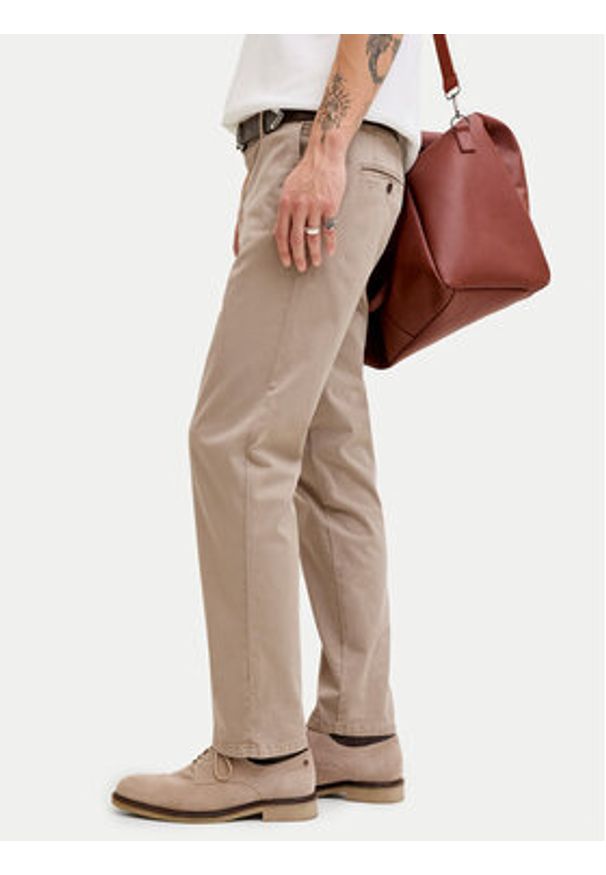 Jack & Jones Chinosy Lie Vance 12292970 Beżowy Regular Fit. Kolor: beżowy. Materiał: bawełna