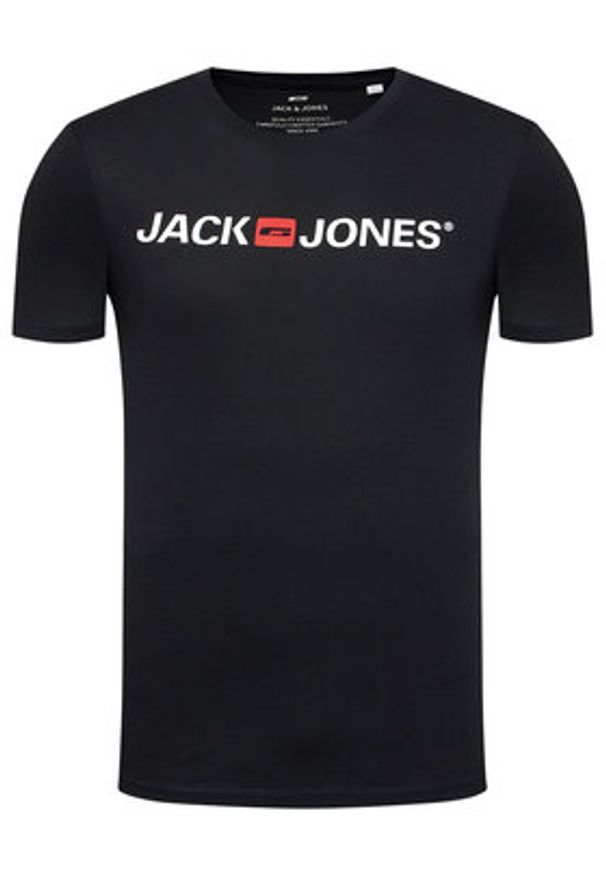 Jack & Jones - Jack&Jones T-Shirt Jjecorp Logo 12137126 Czarny Slim Fit. Kolor: czarny. Materiał: bawełna