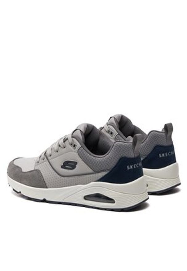 skechers - Skechers Sneakersy Uno-Retro One 183020/GRY Szary. Kolor: szary. Materiał: skóra