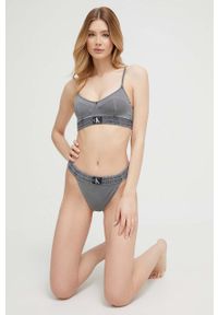Calvin Klein biustonosz kąpielowy kolor szary lekko usztywniona miseczka. Kolor: szary #3