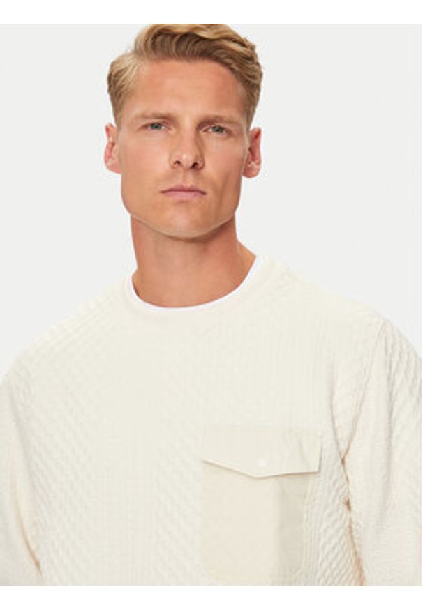 Brave Soul Bluza MSS-586KALK Écru Regular Fit. Materiał: syntetyk