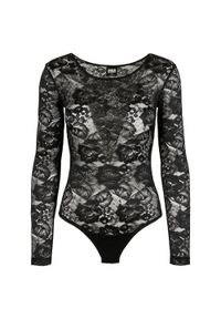 Urban Classics - Koronkowe Body Z Długim Rękawem Dla Kobiet. Kolor: czarny. Materiał: koronka. Długość rękawa: długi rękaw. Długość: długie. Sport: turystyka piesza #1