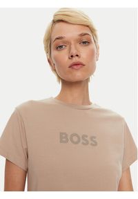 BOSS - Boss T-Shirt 50527303 Beżowy Relaxed Fit. Kolor: beżowy. Materiał: bawełna
