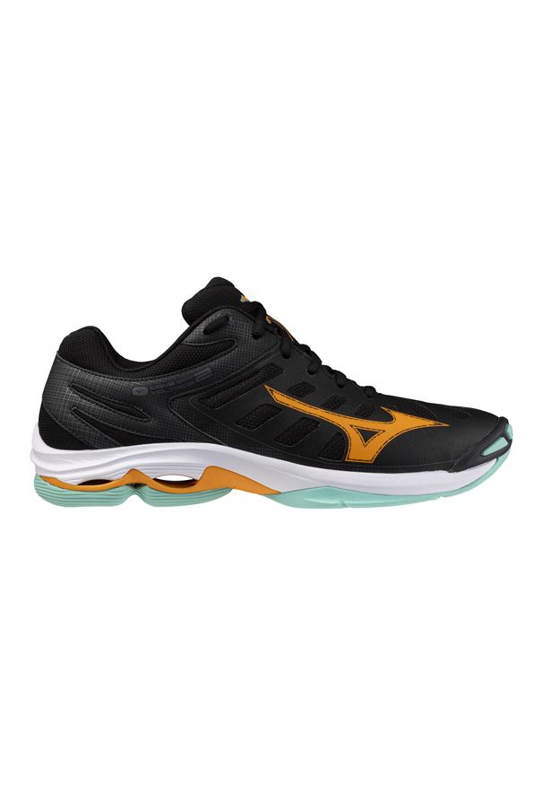 Mizuno - MIZUNO WAVE VOLTAGE 2 Black/Tangelo AW25. Materiał: skóra. Szerokość cholewki: normalna. Model: Mizuno Wave. Sport: siatkówka