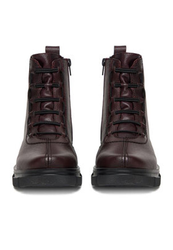 Rieker Trzewiki Y7150-35 Bordowy. Kolor: czerwony. Materiał: skóra