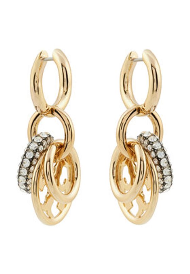 Tory Burch Kolczyki Miller Pave Interlocking Earring 160179 Złoty. Materiał: metalowe. Kolor: złoty