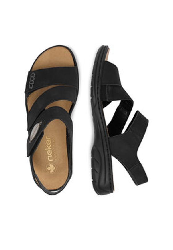 Rieker Sandały CEO-64573-00 Czarny. Kolor: czarny. Materiał: nubuk, skóra